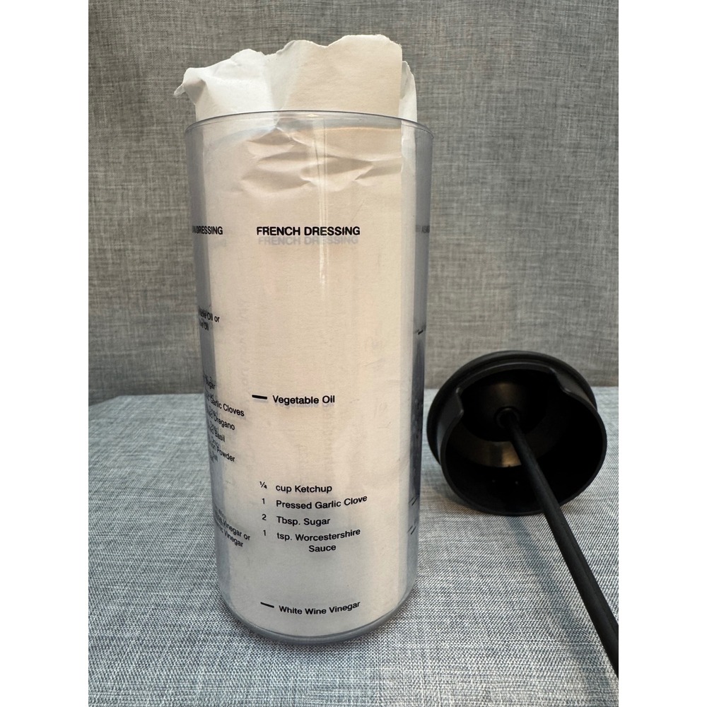 Pampered Chef Measure Mix & Pour Salad Dressing Maker Whisk Bottle 14oz 440ml - Picture 3 of 7
